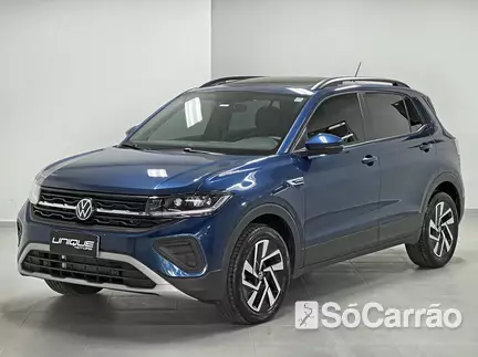 Volkswagen T-CROSS COMFORTLINE 200(SKY VIEW II) 1.0 TSI AT6 na cor Azul em Curitiba / PR - 6913303