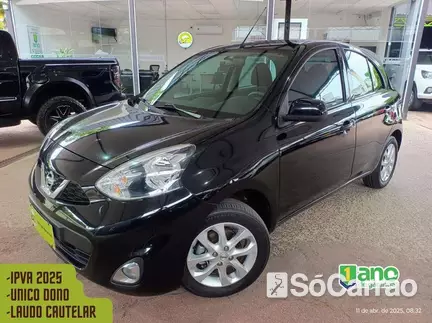 Nissan MARCH SV 1.6 16V FLEXSTART na cor Preta no Porto Alegre / RS - 6596352