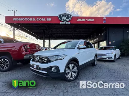 Volkswagen T-CROSS COMFORTLINE 200(SKY VIEW II) 1.0 TSI AT6 na cor Branca em Curitiba / PR - 6836371