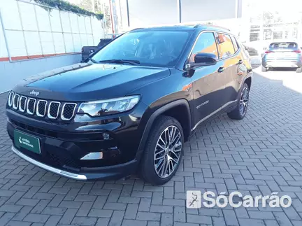 JEEP COMPASS LIMITED(PACK HIGH TECH) 4X2 1.3 T270 AT6 na cor Preta em Cascavel / PR - 6958366