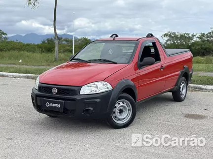 Fiat STRADA CS HARD WORKING 1.4 8V na cor Vermelha em Florianópolis / SC - 6697678