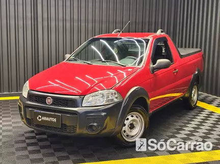 Fiat STRADA CS HARD WORKING 1.4 8V na cor Vermelha em Florianópolis / SC - 6697678