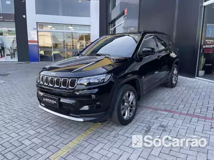 JEEP COMPASS LONGITUDE 4X2 1.3 T270 TB AT6 na cor Preta no Pelotas / RS - 6762649