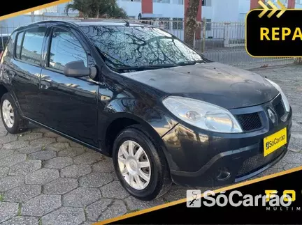 Renault SANDERO AUTHENTIQUE 1.0 16V HIFLEX na cor Preta em Florianópolis / SC - 6940837
