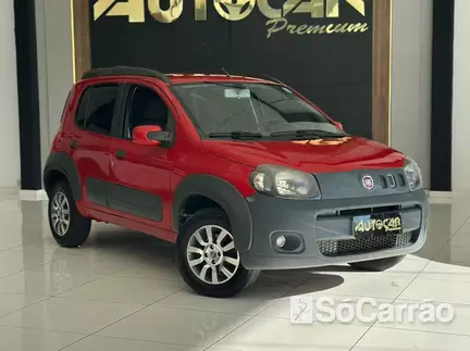 Fiat UNO WAY 1.0 8V EVO na cor Vermelha em Jaraguá do Sul / SC - 6926168