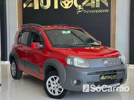Fiat UNO WAY 1.0 8V EVO na cor Vermelha em Jaraguá do Sul / SC - 6926173