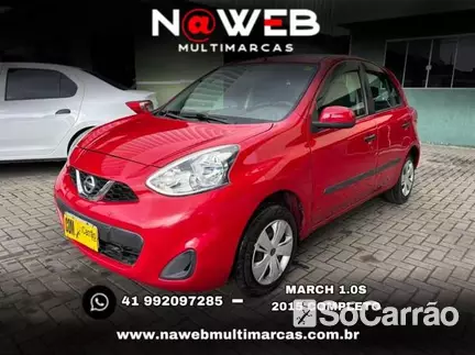 Nissan MARCH S 1.0 16V FLEXSTART na cor Vermelha em Curitiba / PR - 6848043